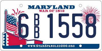 MD license plate 6BB1558