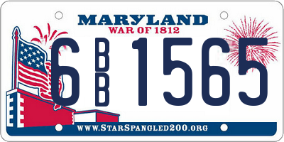 MD license plate 6BB1565