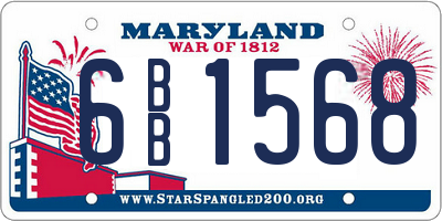 MD license plate 6BB1568