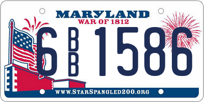 MD license plate 6BB1586