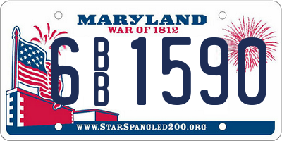 MD license plate 6BB1590