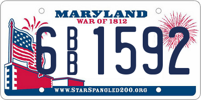 MD license plate 6BB1592