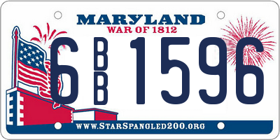 MD license plate 6BB1596