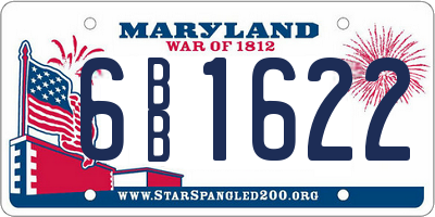 MD license plate 6BB1622