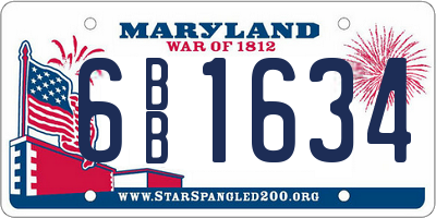 MD license plate 6BB1634