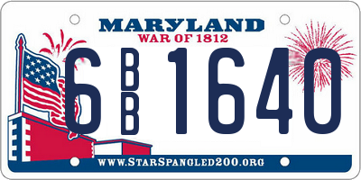 MD license plate 6BB1640