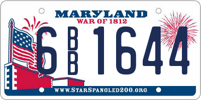 MD license plate 6BB1644
