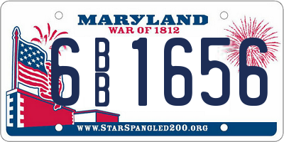 MD license plate 6BB1656