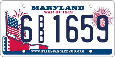 MD license plate 6BB1659