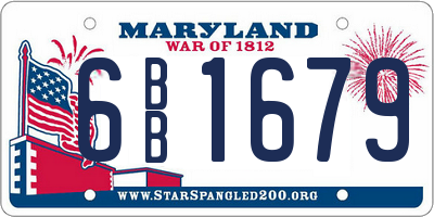 MD license plate 6BB1679