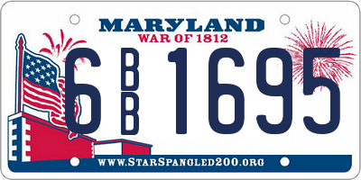 MD license plate 6BB1695