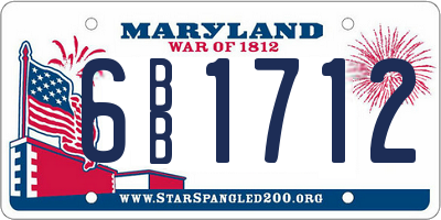 MD license plate 6BB1712