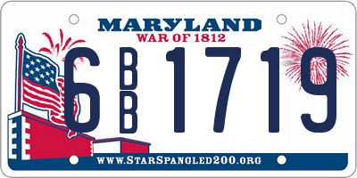 MD license plate 6BB1719
