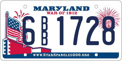 MD license plate 6BB1728