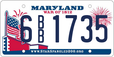MD license plate 6BB1735