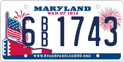MD license plate 6BB1743