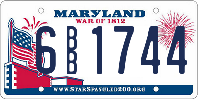 MD license plate 6BB1744
