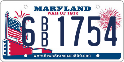 MD license plate 6BB1754