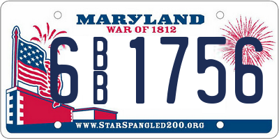 MD license plate 6BB1756