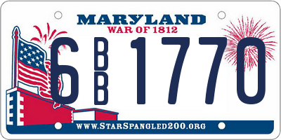 MD license plate 6BB1770