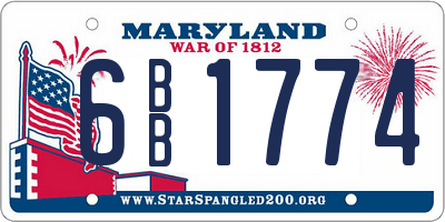 MD license plate 6BB1774