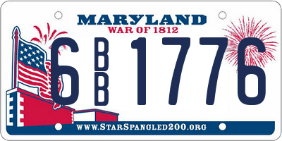 MD license plate 6BB1776