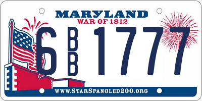 MD license plate 6BB1777
