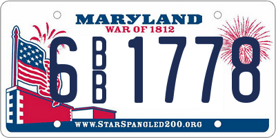 MD license plate 6BB1778