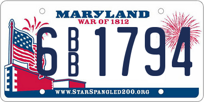 MD license plate 6BB1794
