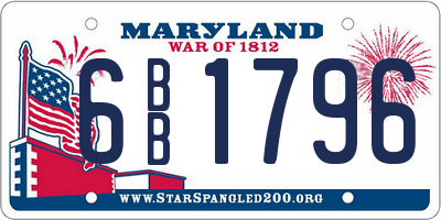 MD license plate 6BB1796