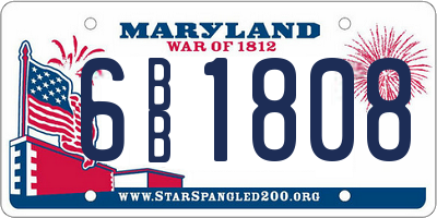 MD license plate 6BB1808