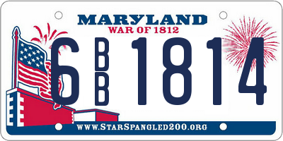 MD license plate 6BB1814