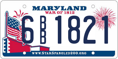 MD license plate 6BB1821