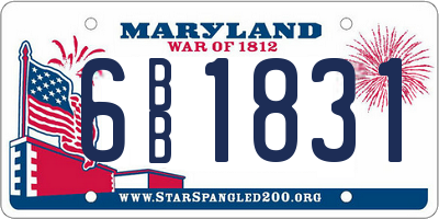 MD license plate 6BB1831