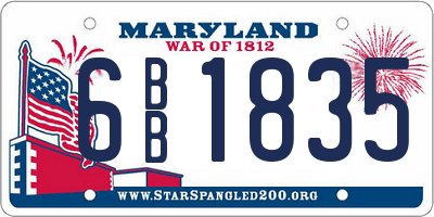 MD license plate 6BB1835