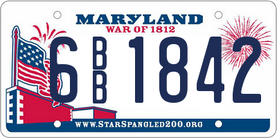 MD license plate 6BB1842