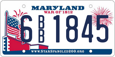MD license plate 6BB1845