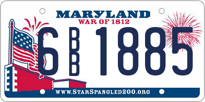 MD license plate 6BB1885