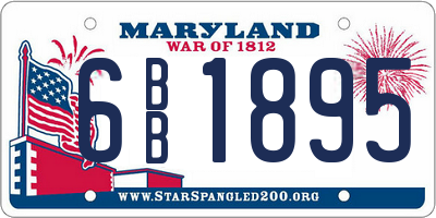 MD license plate 6BB1895