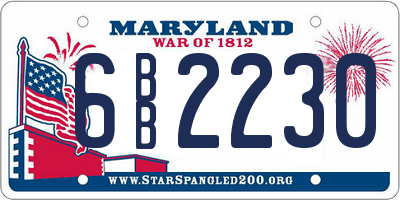 MD license plate 6BB2230