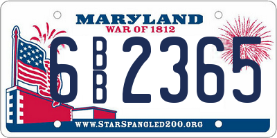 MD license plate 6BB2365