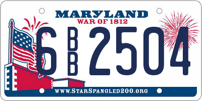 MD license plate 6BB2504