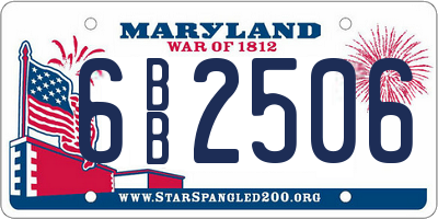 MD license plate 6BB2506