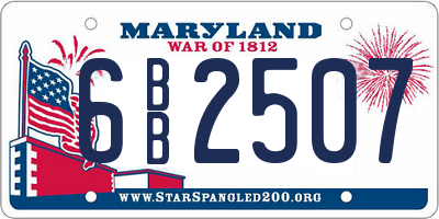MD license plate 6BB2507