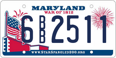MD license plate 6BB2511