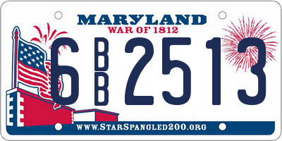 MD license plate 6BB2513