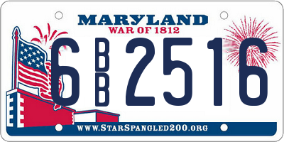 MD license plate 6BB2516