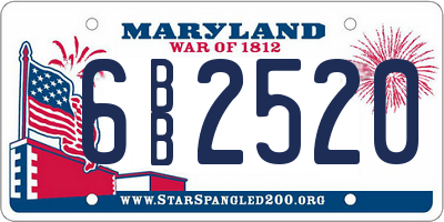 MD license plate 6BB2520