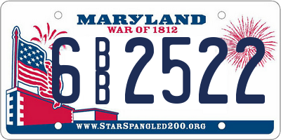 MD license plate 6BB2522