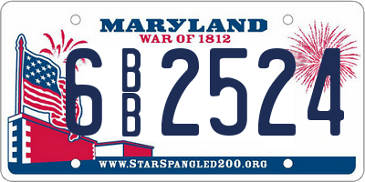 MD license plate 6BB2524